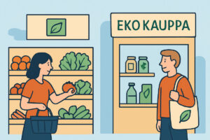 Ruokakaupan luomuosasto vai ekokauppa – vertailu